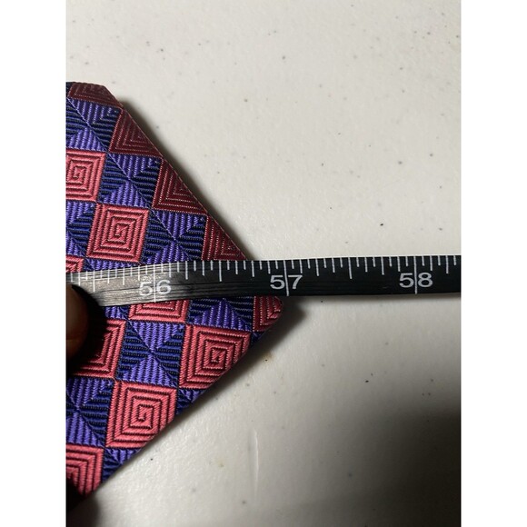 ROBERT TALBOTT Best of Class Men's 100% Silk Necktie Designer Geometric Red - Picture 8 of 8